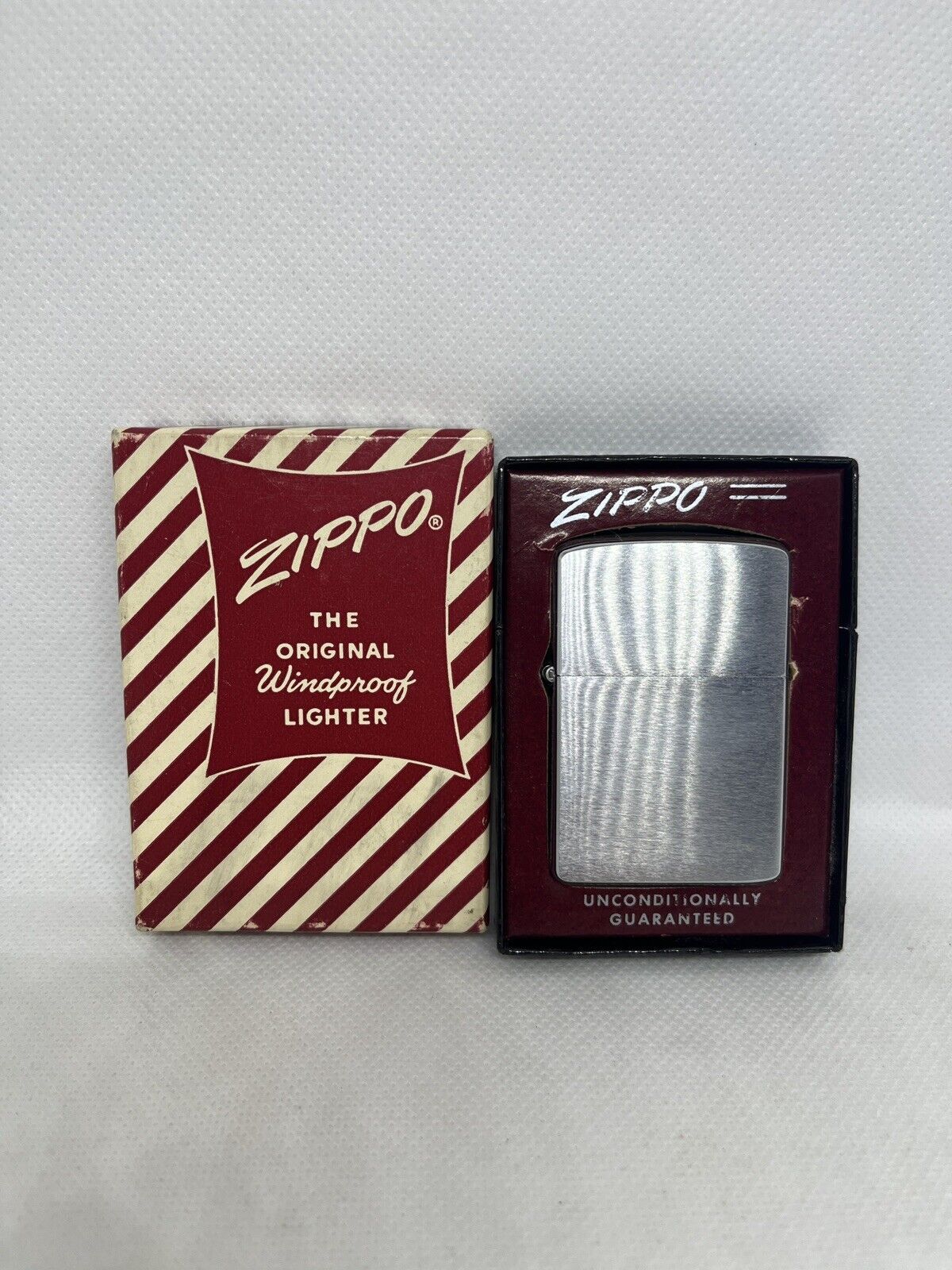 Vintage zippo lighter no. 200 brush finish vintage 1958 new