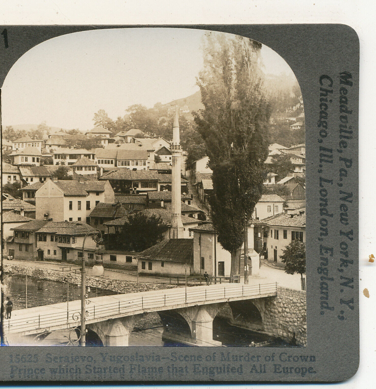 Sarajevo Jugoslavia Scene of Murder of Crown Prince Keystone Stereoview c1915