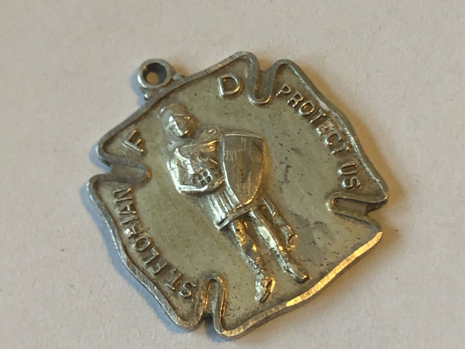 Vintage Sterling Silver St. Florian Firefighter 925 Catholic Protection Medal