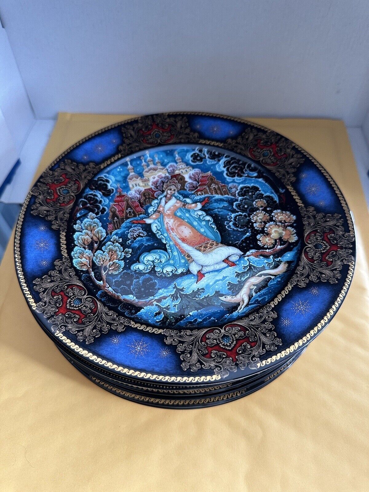 Seven VTG Russian Porcelain Collection Plates
