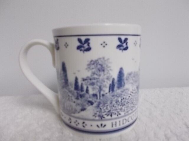 National Trust Hidcote Manor Garden White & Blue Porcelain Coffee Tea Cup Mug