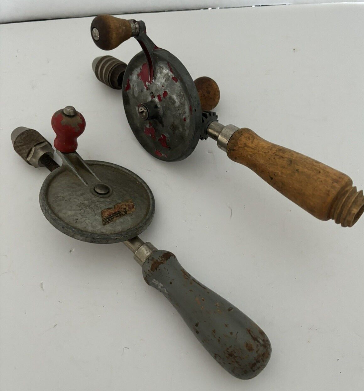 Lot of 2 Vintage/Antique Hand Crank Drills