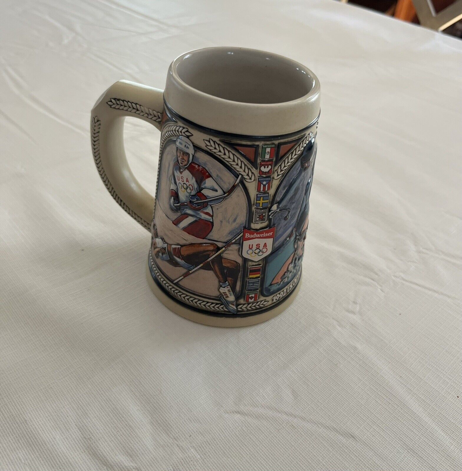 Anheuser Busch Beer Stein Mug 1992 US Olympic Team Cup by Ceramarte
