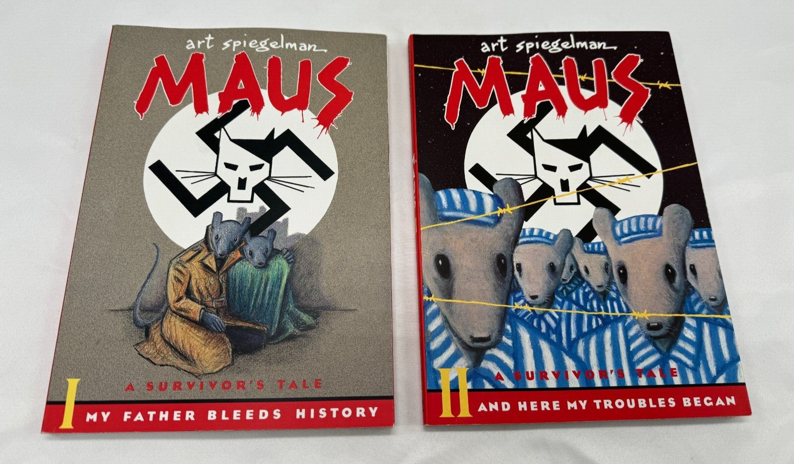 MAUS Graphic Novel Books 1 and 2 I II Art Spiegelman Holocaust Survivor\'s Tale