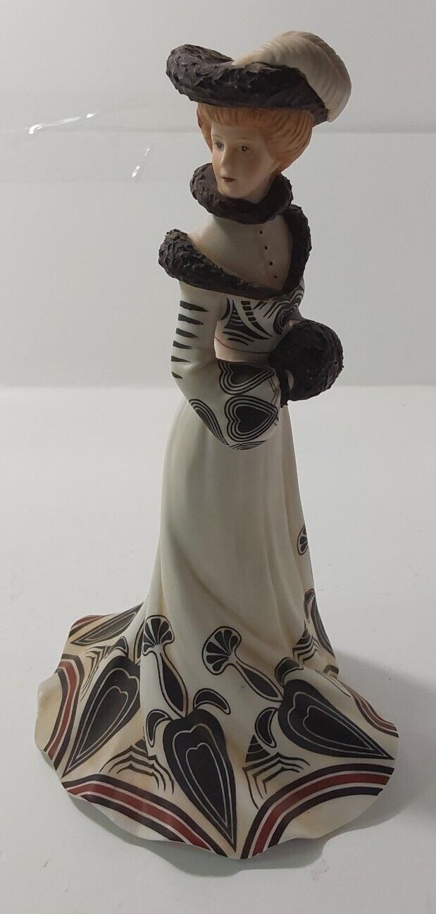 Lenox Porcelain Figurine Tea At The Ritz Woman in an Art Deco Dress Feather Hat