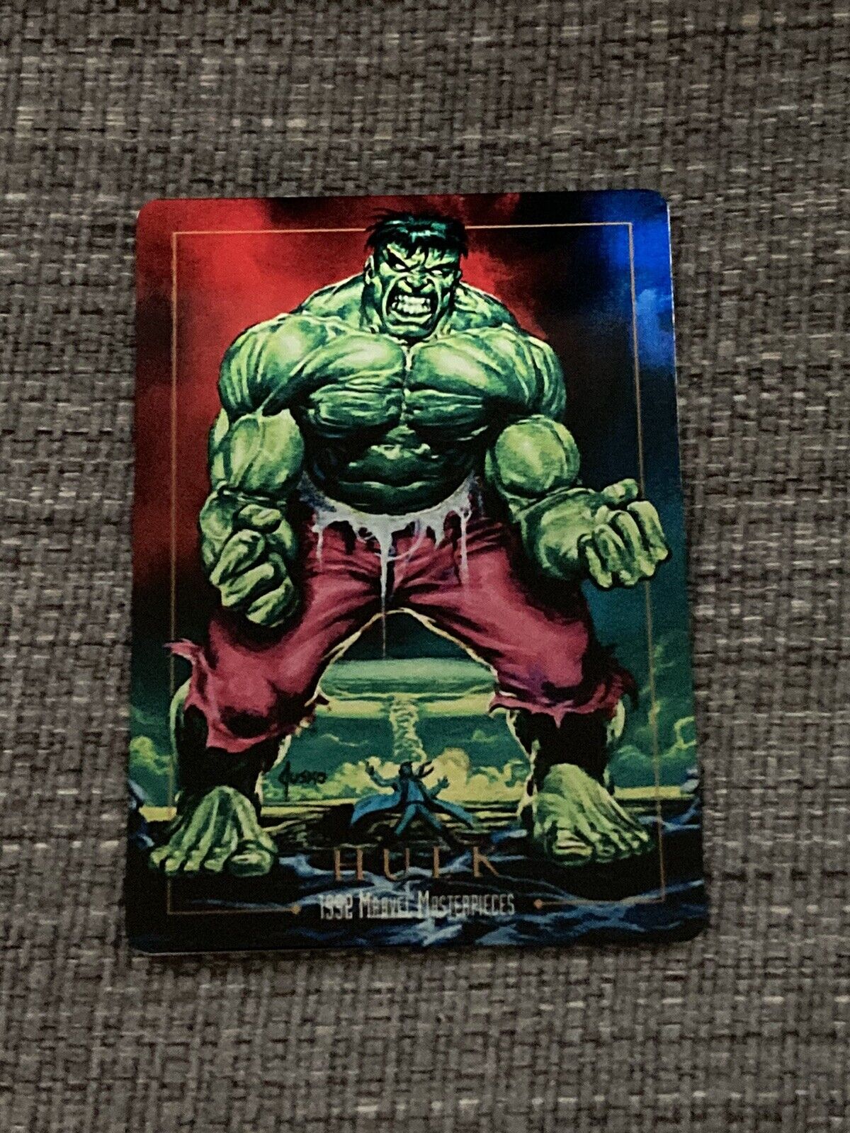 1992 Marvel Masterpieces Kickstarter FPG Exclusive Metal Hulk Card /2000