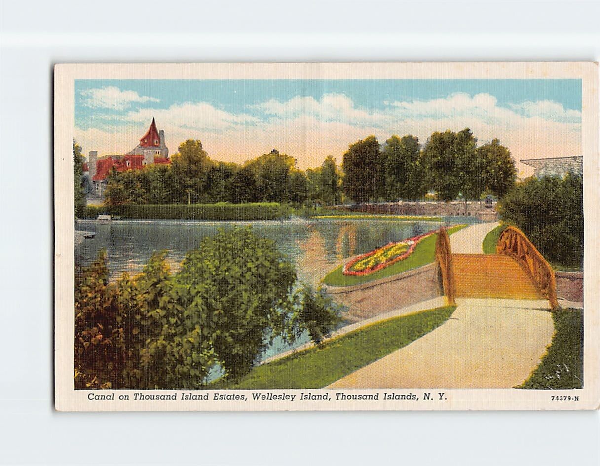 Postcard Canal on Thousand Island Estates Wellesley Island New York USA