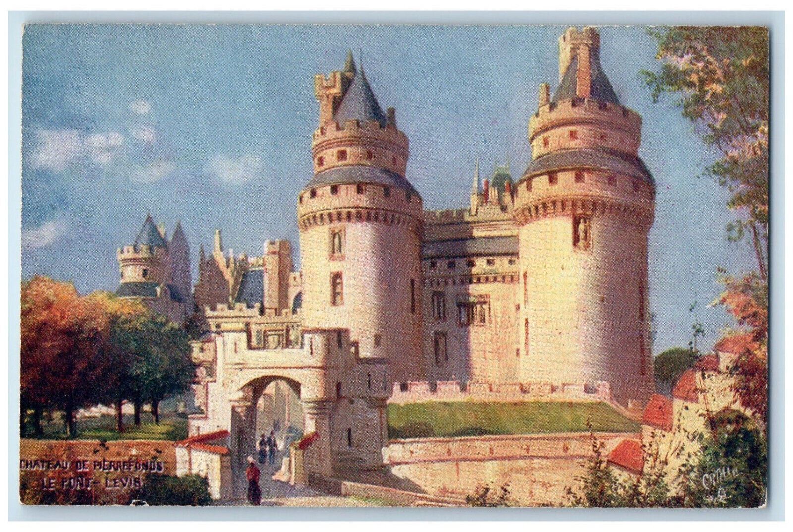 c1910 Chateau De Pierrefonds Le Pont Levis France Oilette Tuck Art Postcard