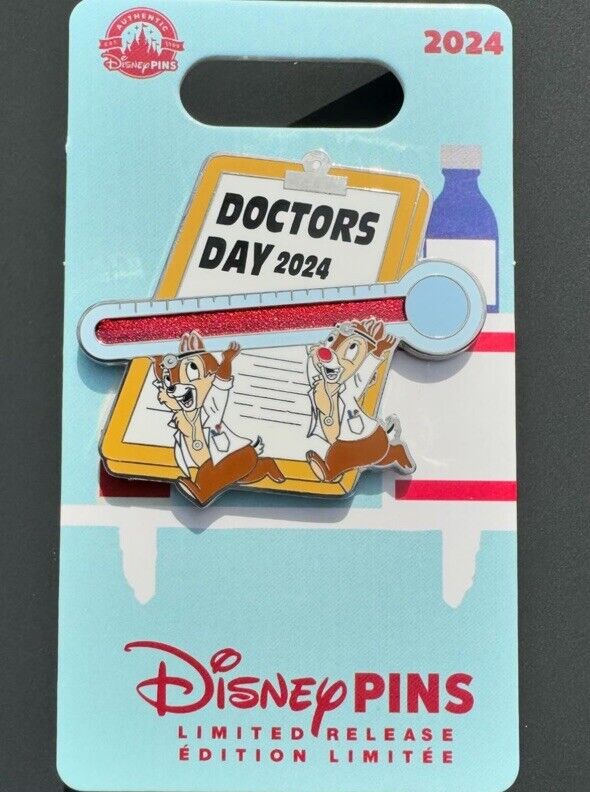Disney Doctors Day Pin 2024 Chip & Dale Doctor's Day LR New