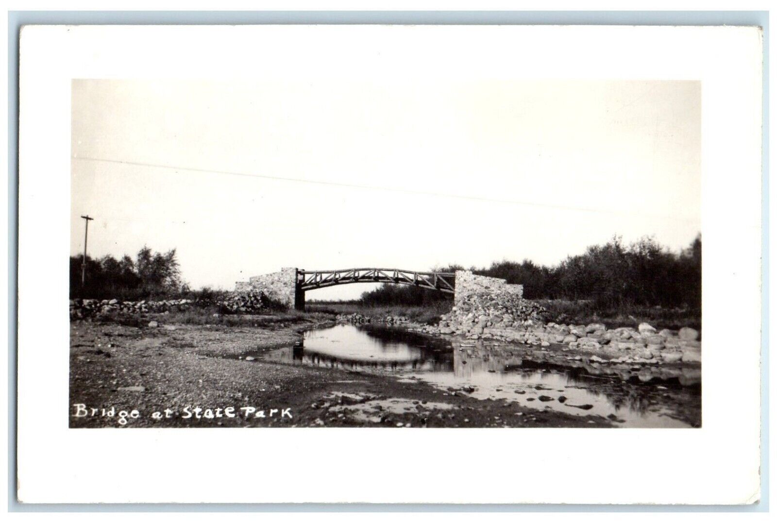 c1940\'s Bridge At State Park Cedar Rapids Iowa IA RPPC Photo Vintage Postcard