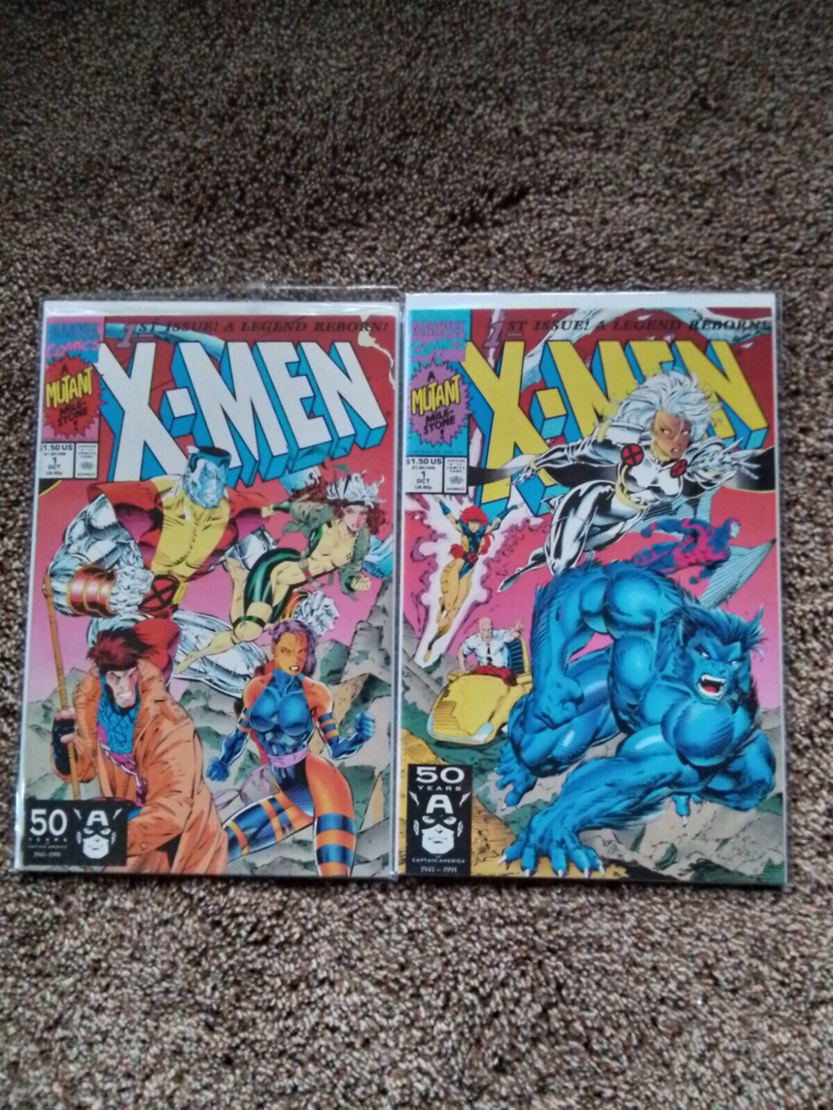 TWO VINTAGE #1 X-MEN COMIC BOOKS VARIANT COVERS