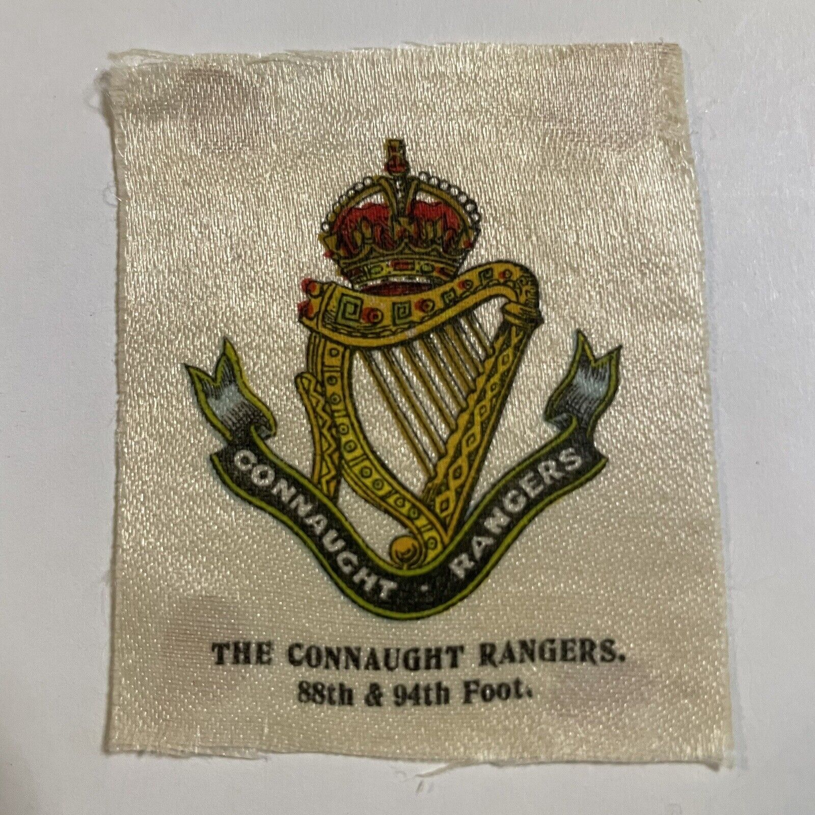 Devils Own Connaught Rangers Infantry 88th 94th Tobacco Silk Cigarette 1910 Rare
