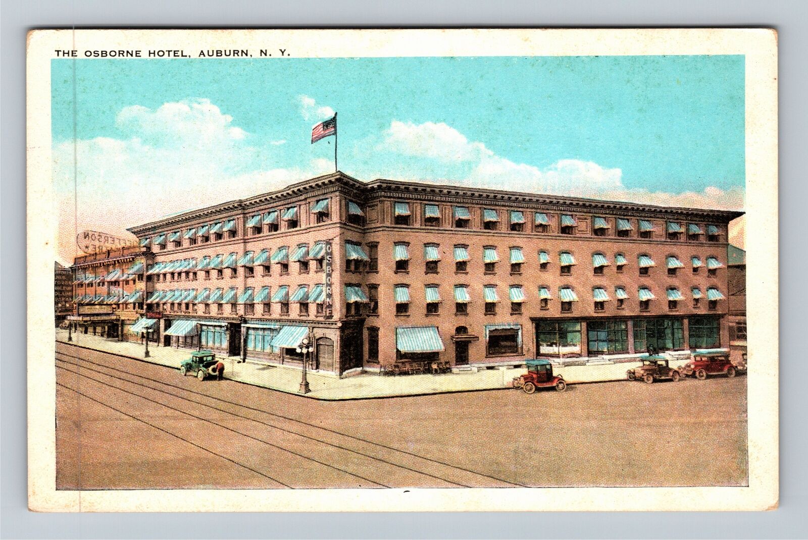 Auburn NY-New York, The Osborne Hotel Vintage Souvenir Postcard