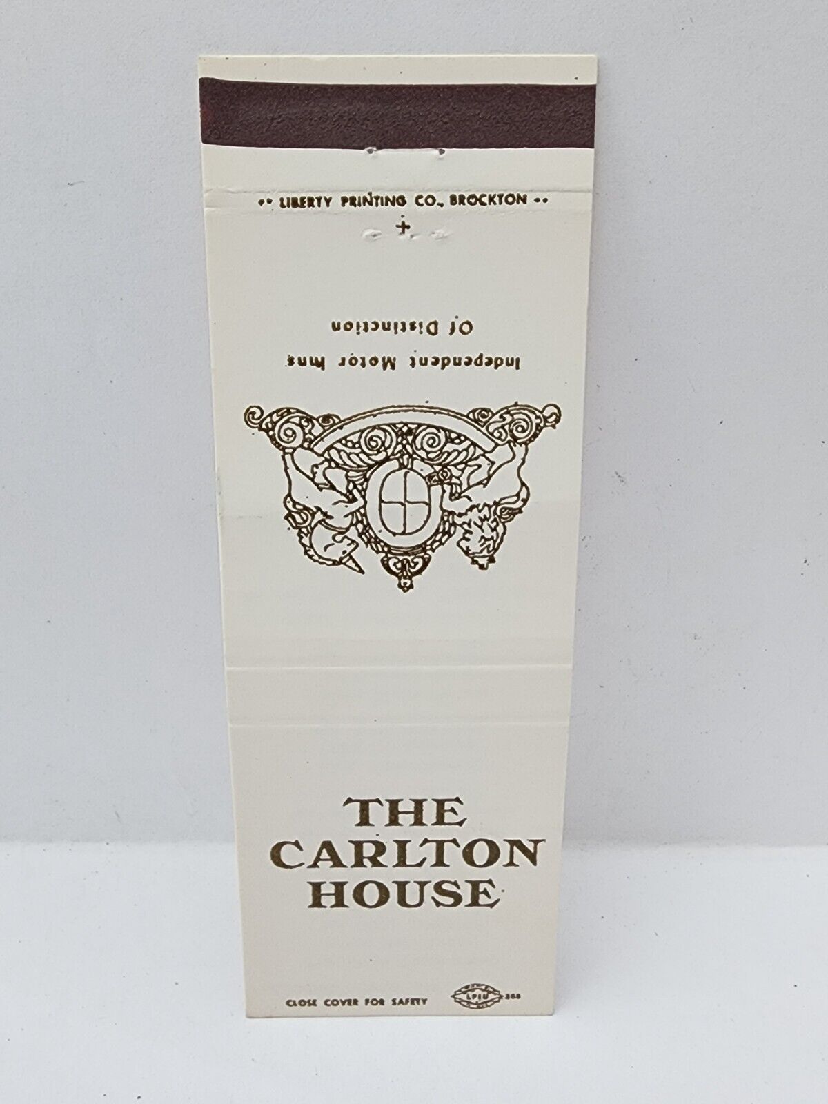 Vintage Matchbook Cover THE CARLTON HOUSE Motor Inn Rhode Island & Massachusetts
