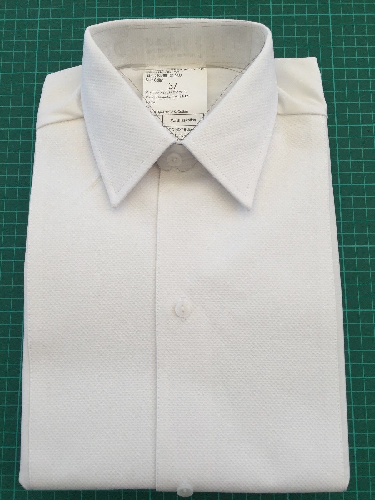 MAN\'S RAF ROYAL NAVY RM OFFICERS WHITE MARCELLA FRONT DRESS SHIRT - Sizes , NEW