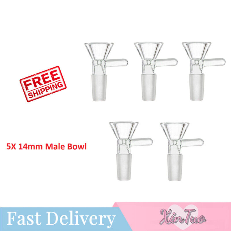 5x14MM Male Glass Bowl For Water Pipe Hookah Bong Replacement Head