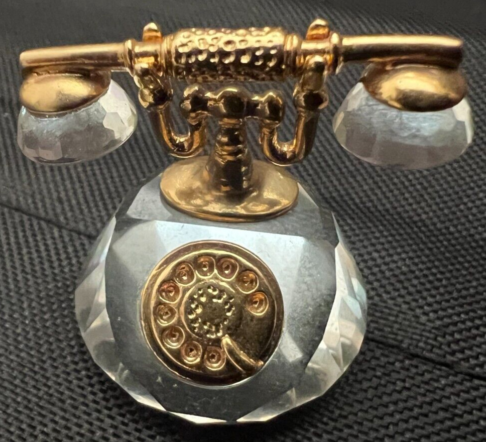Vintage Swarovski Figurine Miniature Crystal Memories  Journeys Dial Telephone