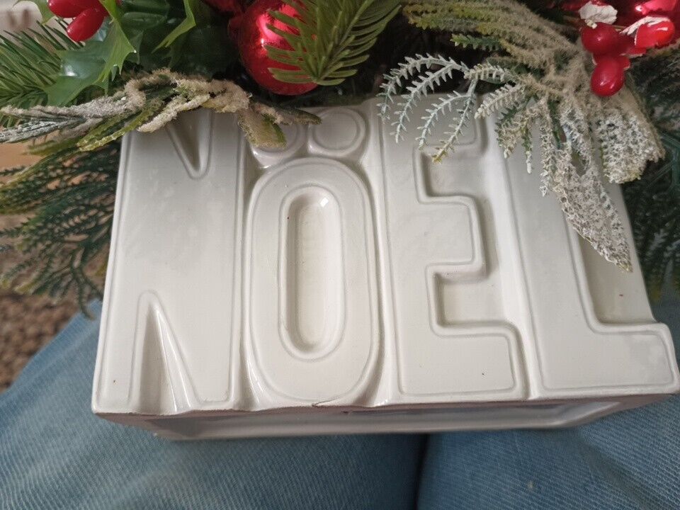 Vintage Christmas Noel/Peace Planter Japan Eneaco Ceramic