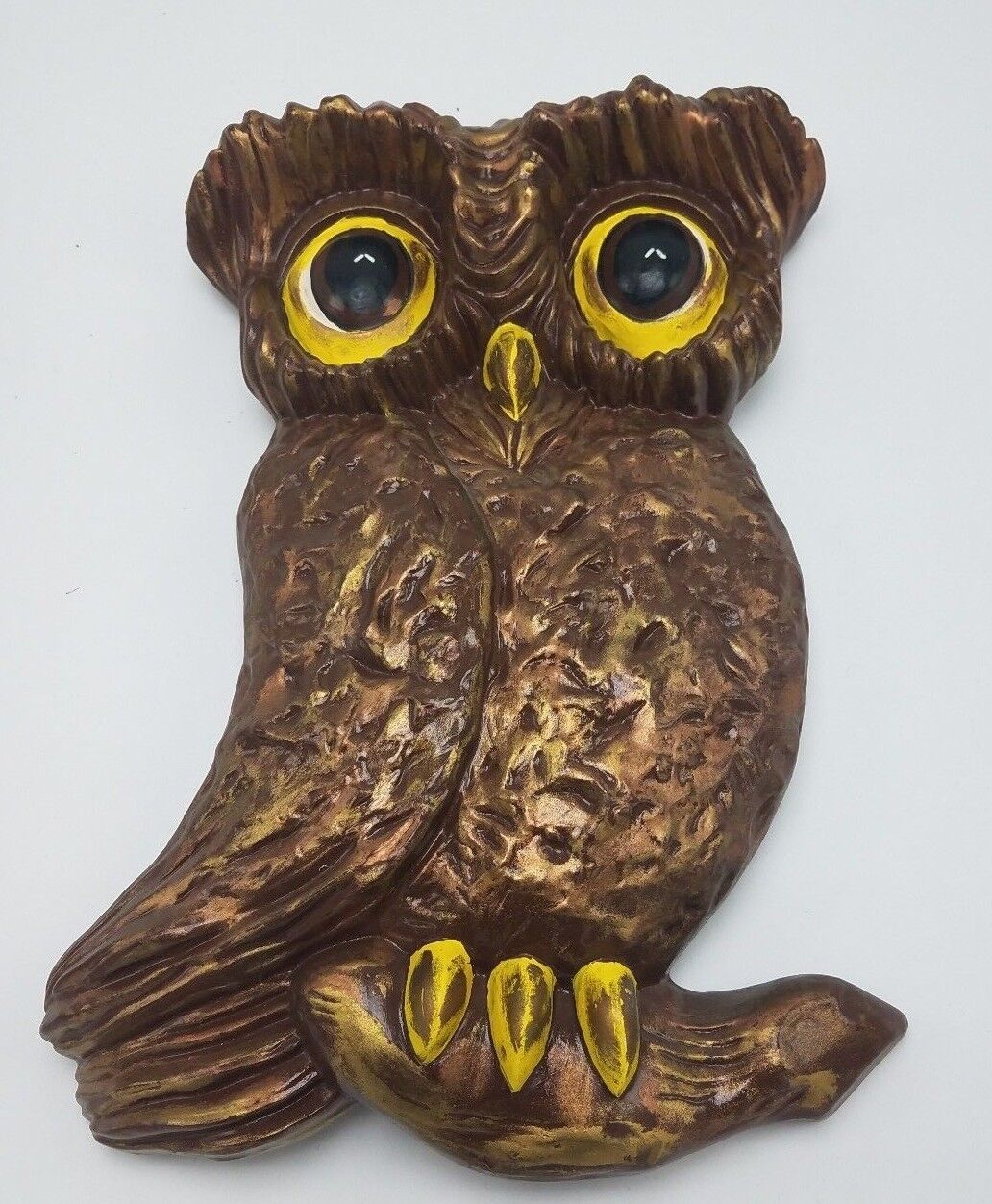 Vintage 1974 Arnels Hanging Large Owl Ceramic Wall Plaque Handcrafted Signed 