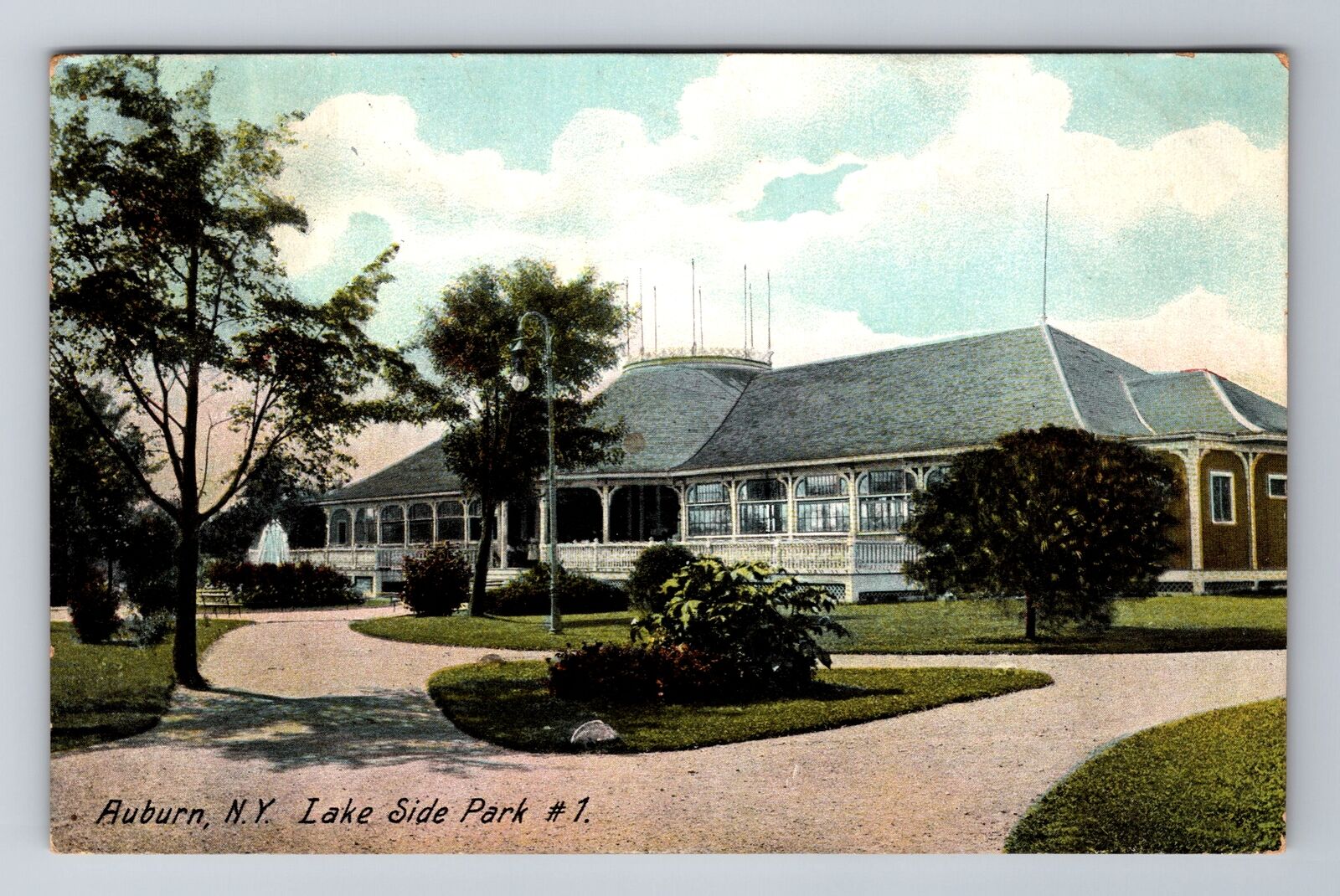 Auburn NY-New York, Lake Side Park, c1910Antique Vintage Souvenir Postcard