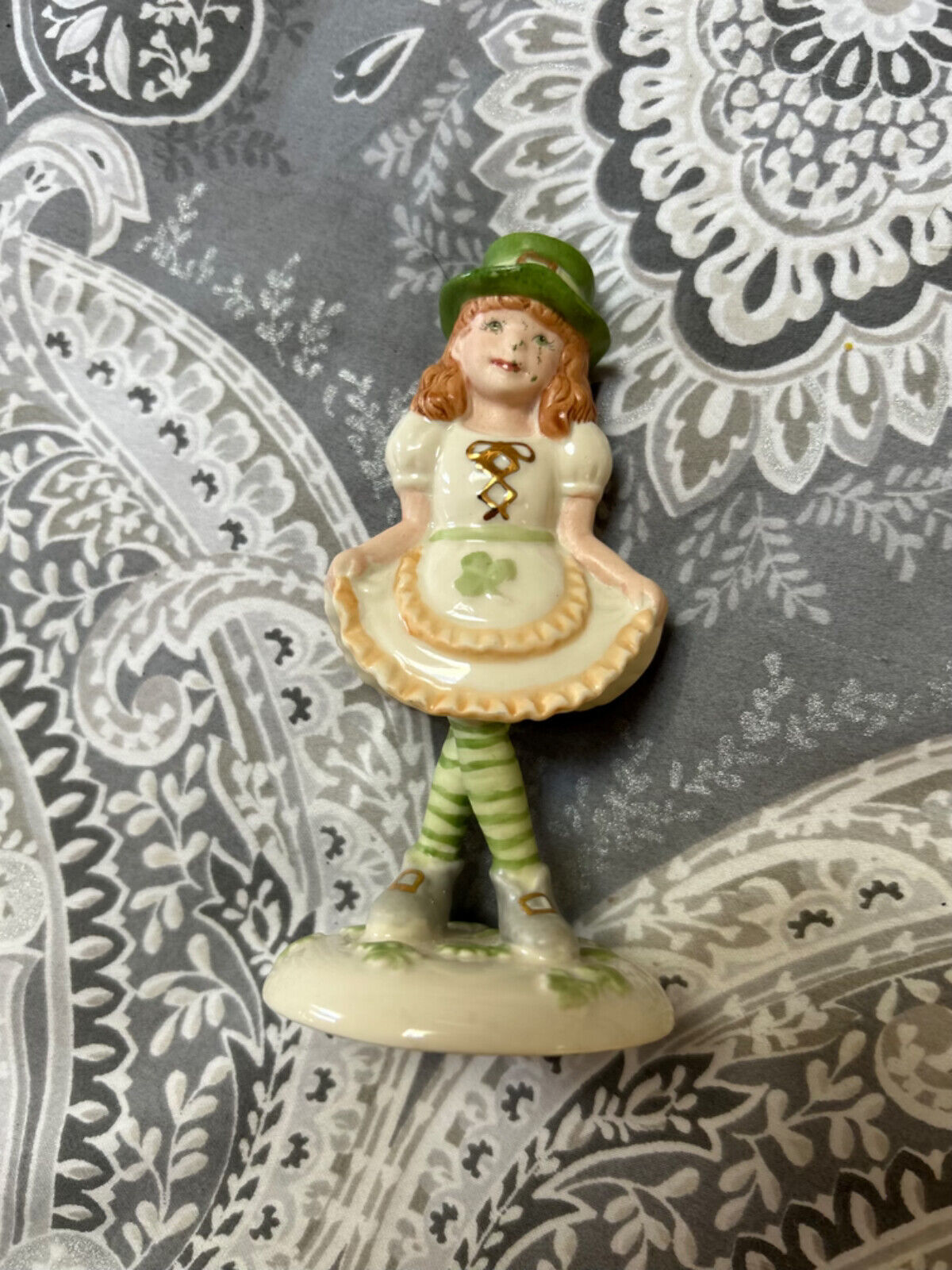 LENOX Leprechaun Girl Figurine -   St. Patrick\'s Day Irish Redhead Shamrock
