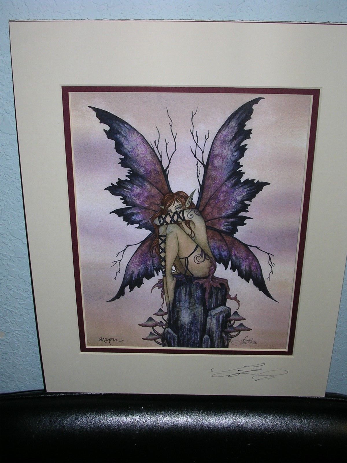 Amy Brown - Bashful - Matted - SIGNED - OUT OF PRINT - RARE