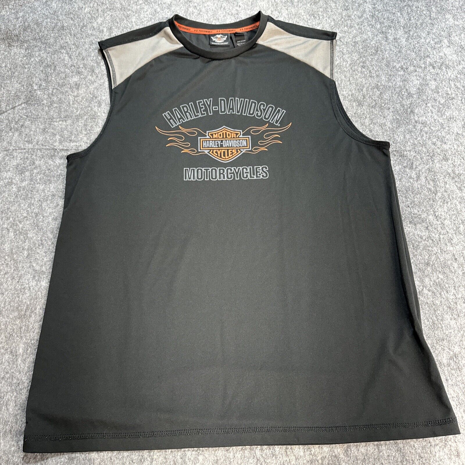 Harley Davison Motorcycles Black Sleeveless Tank Top Shirt XL Performance