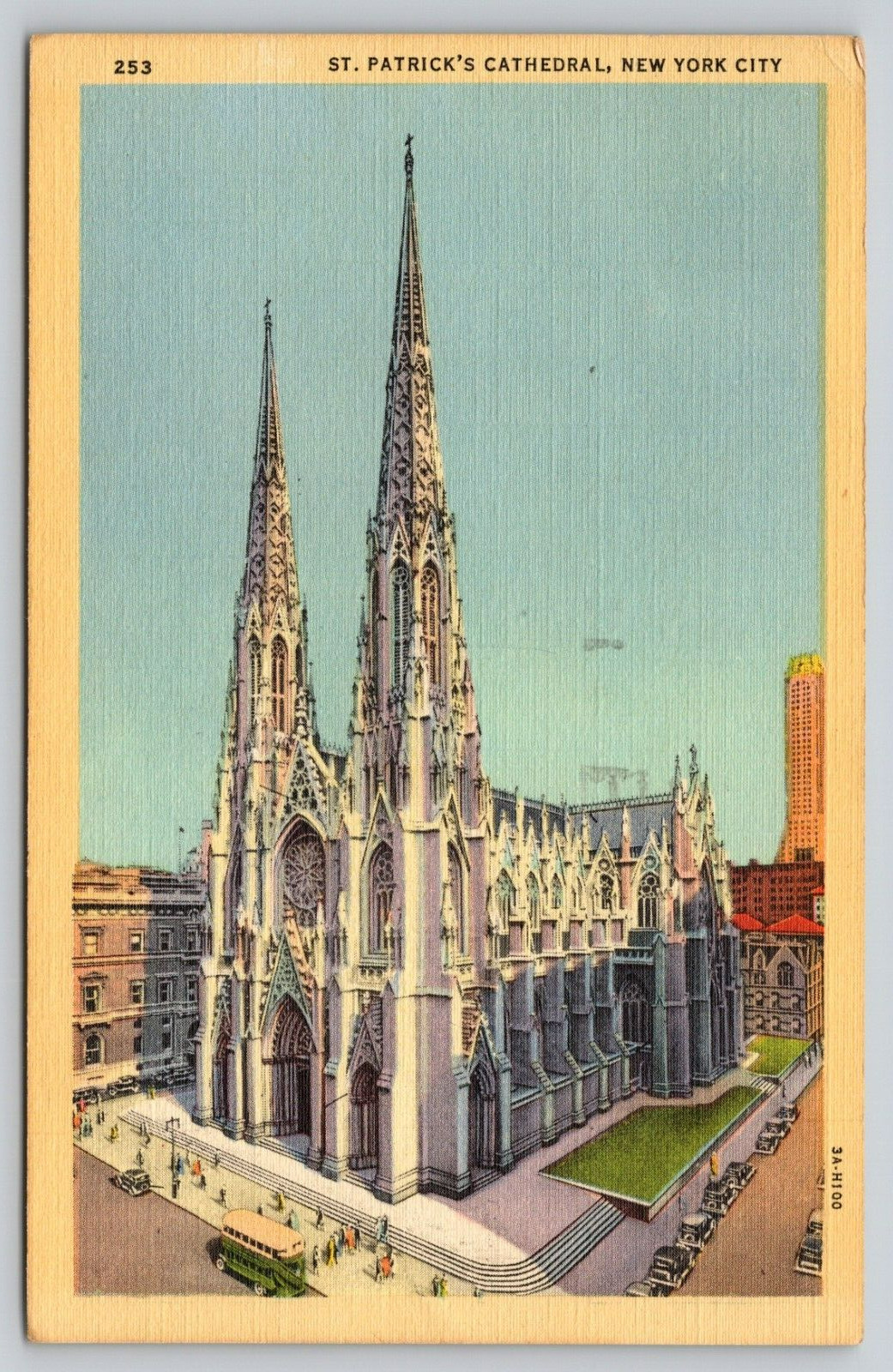 Postcard NY New York City St. Patrick's Cathedral Linen A13