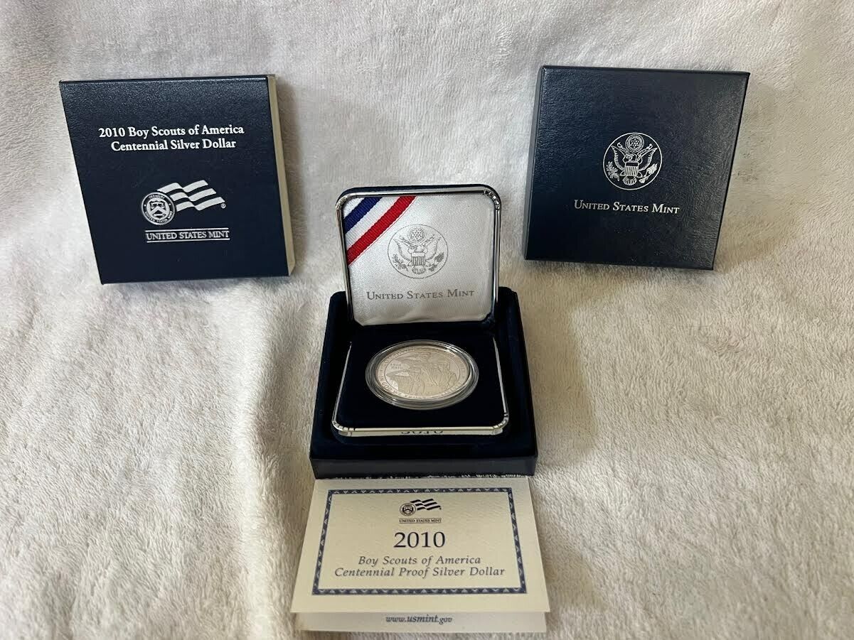 2010 Boy Scout Commemorative Silver Dollar Coin (Box/COA) 90% silver