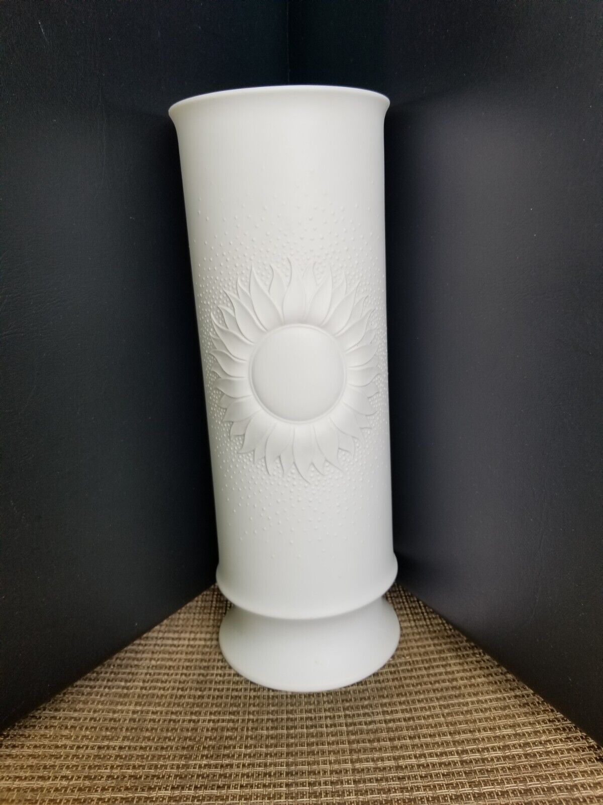 Vintage Mid Century A. Kaiser Bisque Porcelain Sunflower Vase