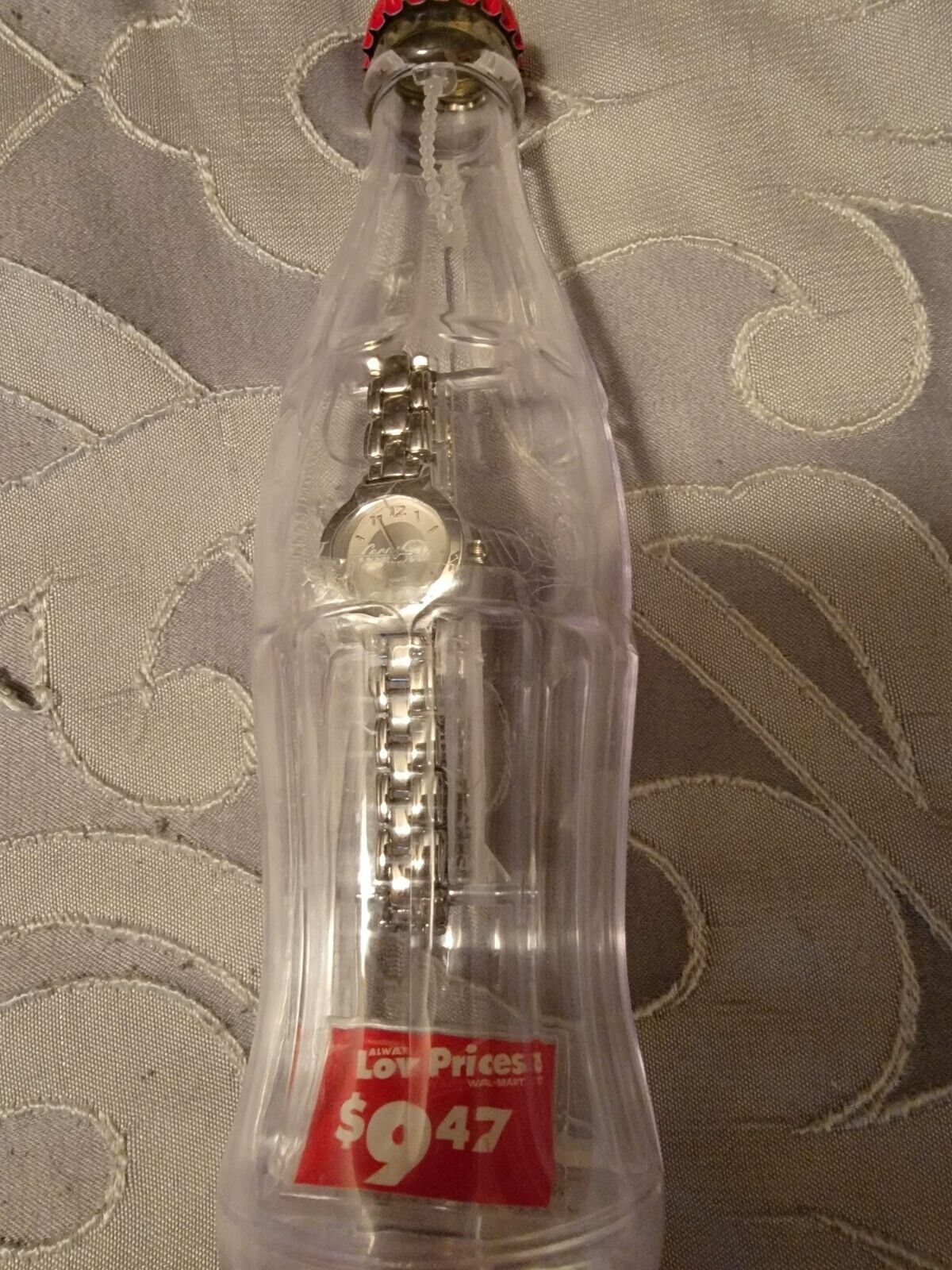 Quartz Woman's Coca Cola Watch In A Clear Plastic Coke Bottle New 2002