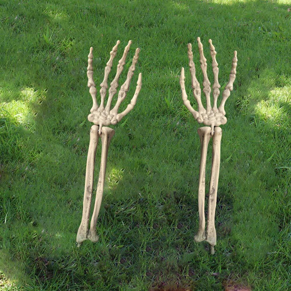 Medou Realistic Looking Skeleton Stakes Severed Plastic Skeleton Hands