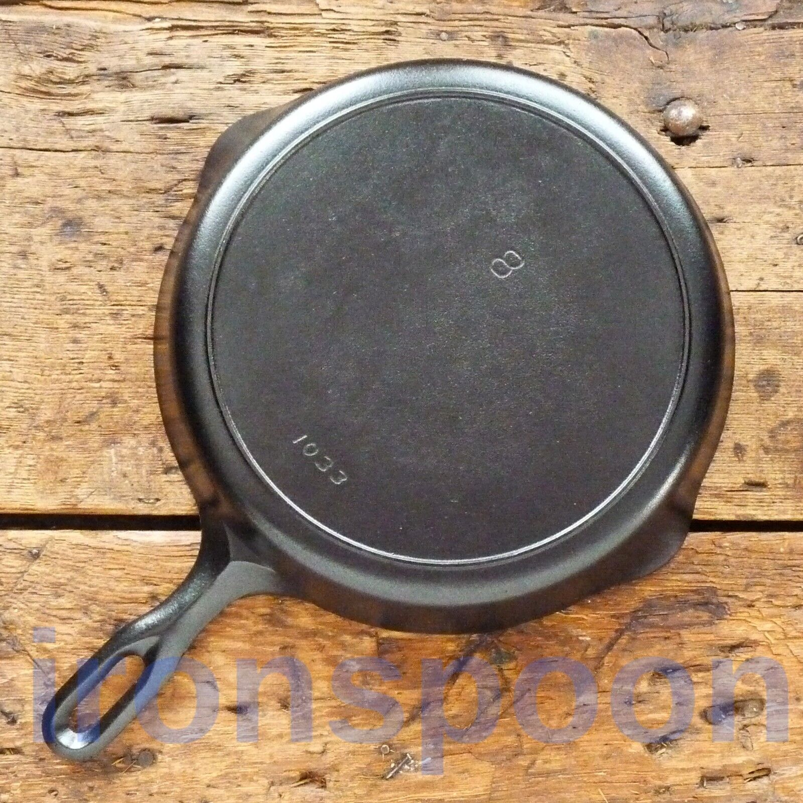 Vintage GRISWOLD Cast Iron SKILLET Frying Pan # 8 IRON MOUNTAIN - Ironspoon