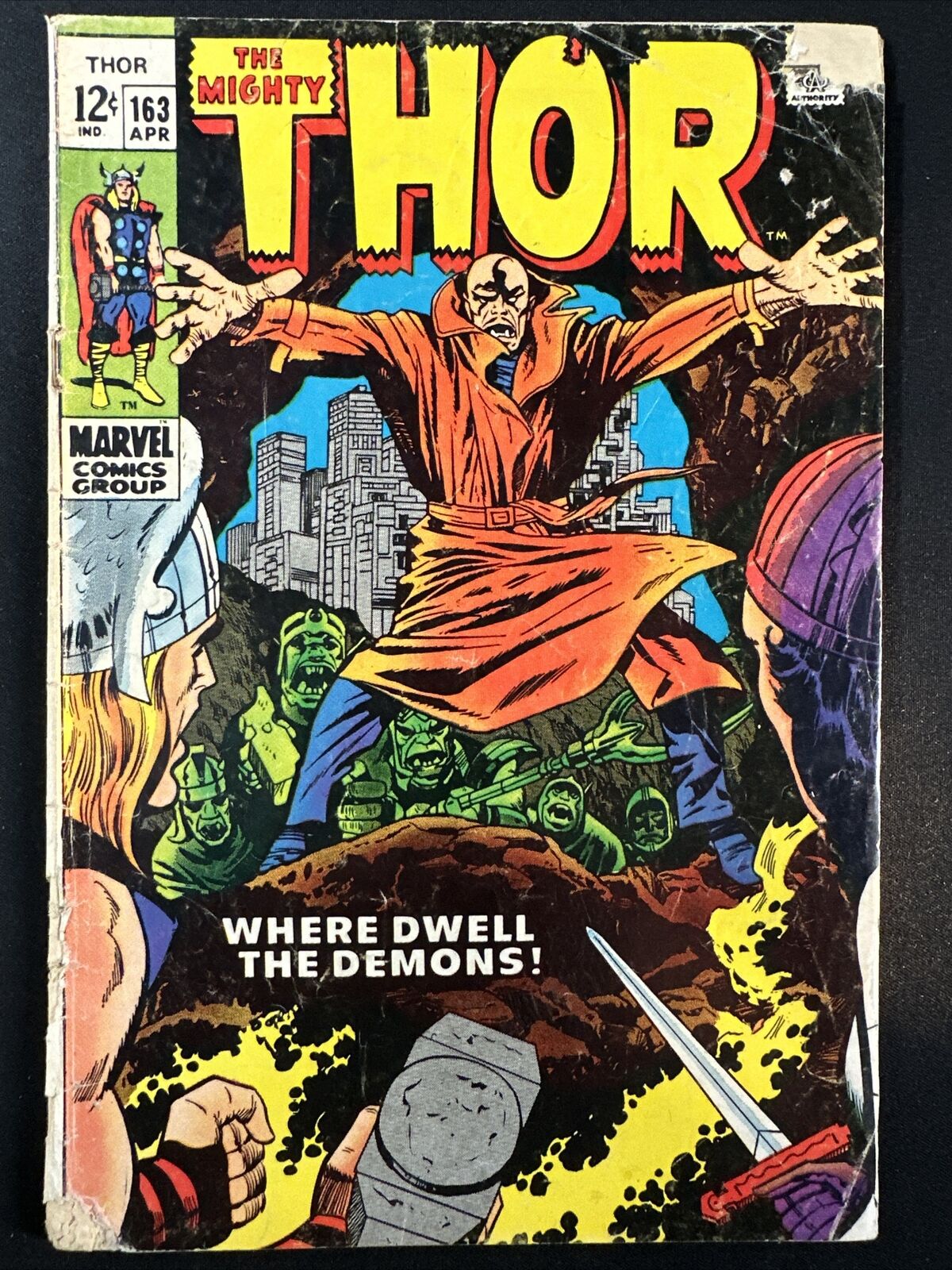 The Mighty Thor #163 Vintage Marvel Comics Silver Age 1st Print 1969 Fair *A2