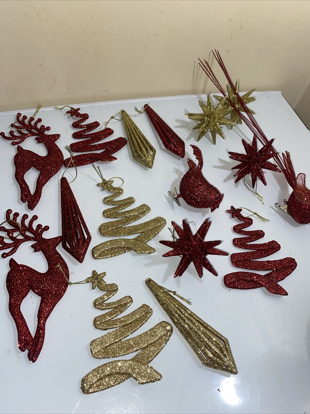 Lot of Assorted Christmas Glittery Ornaments
