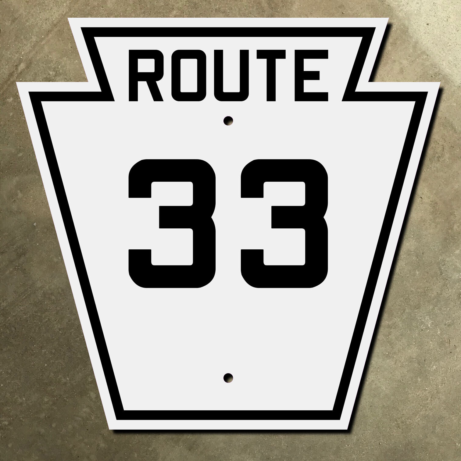 Pennsylvania route 33 highway marker road sign shield 1926 Penna keystone