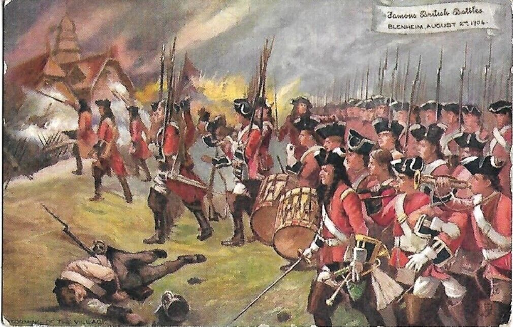 Original Tuck Oilette Postcard BRITISH BATTLES Marlborough's Victory at Blenheim