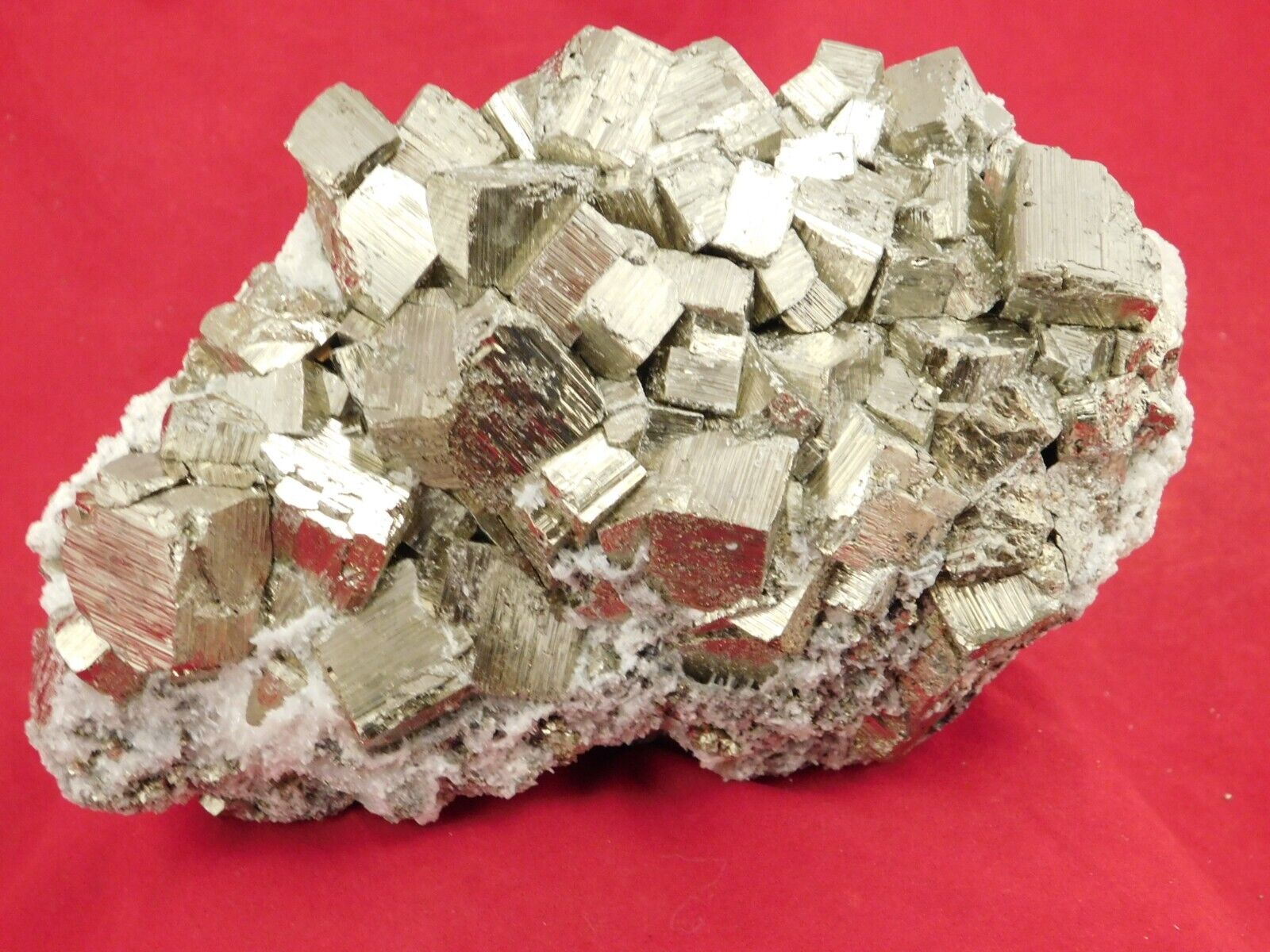 BIG AAA Pyrite Crystal CUBE Cluster with Quartz Crystals Peru 1646gr