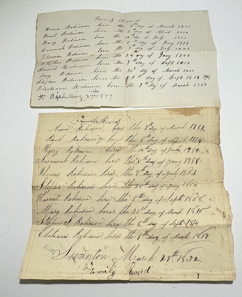 original 1800s documents