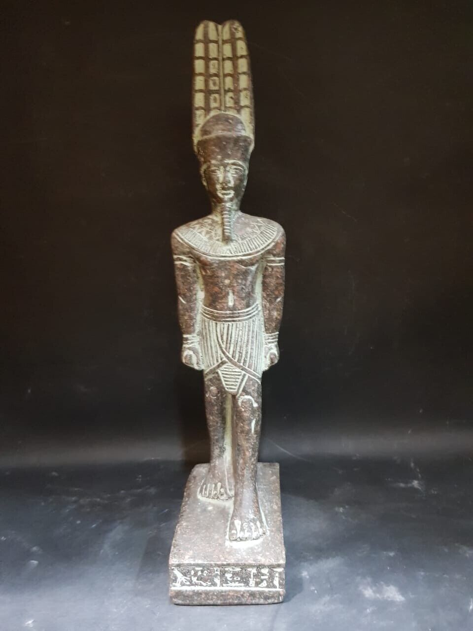 ANCIENT EGYPTIAN ANTIQUITIES Statue Of Amun Ra With Hieroglyphics God of Air BC