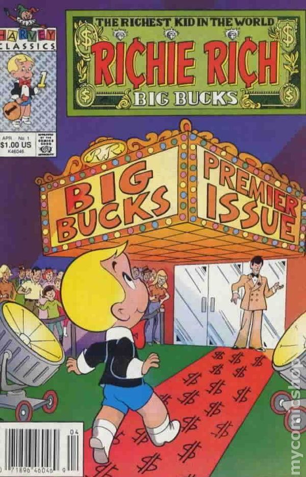 Richie Rich Big Bucks #1 FN- 5.5 1991 Stock Image Low Grade