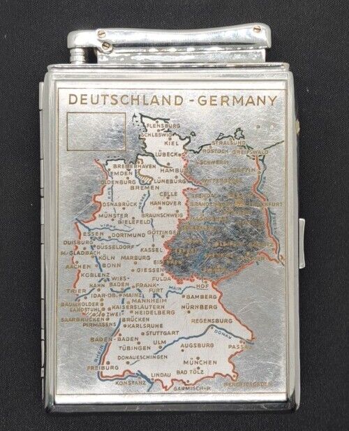 Duetschland-Germany & UNITED STATES WW2 Crigarette Case Antique Vintage Collect 