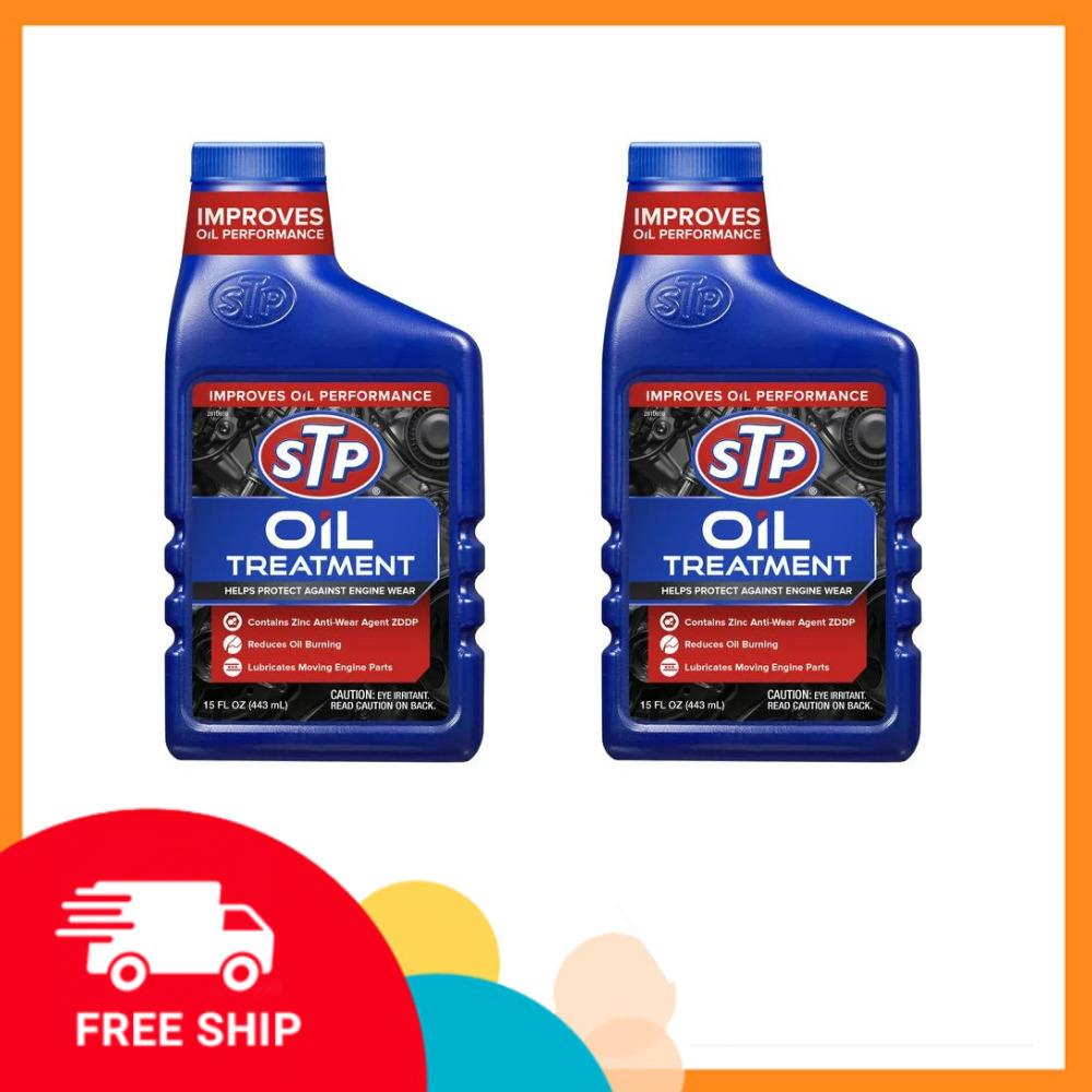 2PACK STP High Viscosity Oil Treatment (15 fluid ounces) Reduces Oil Consumption