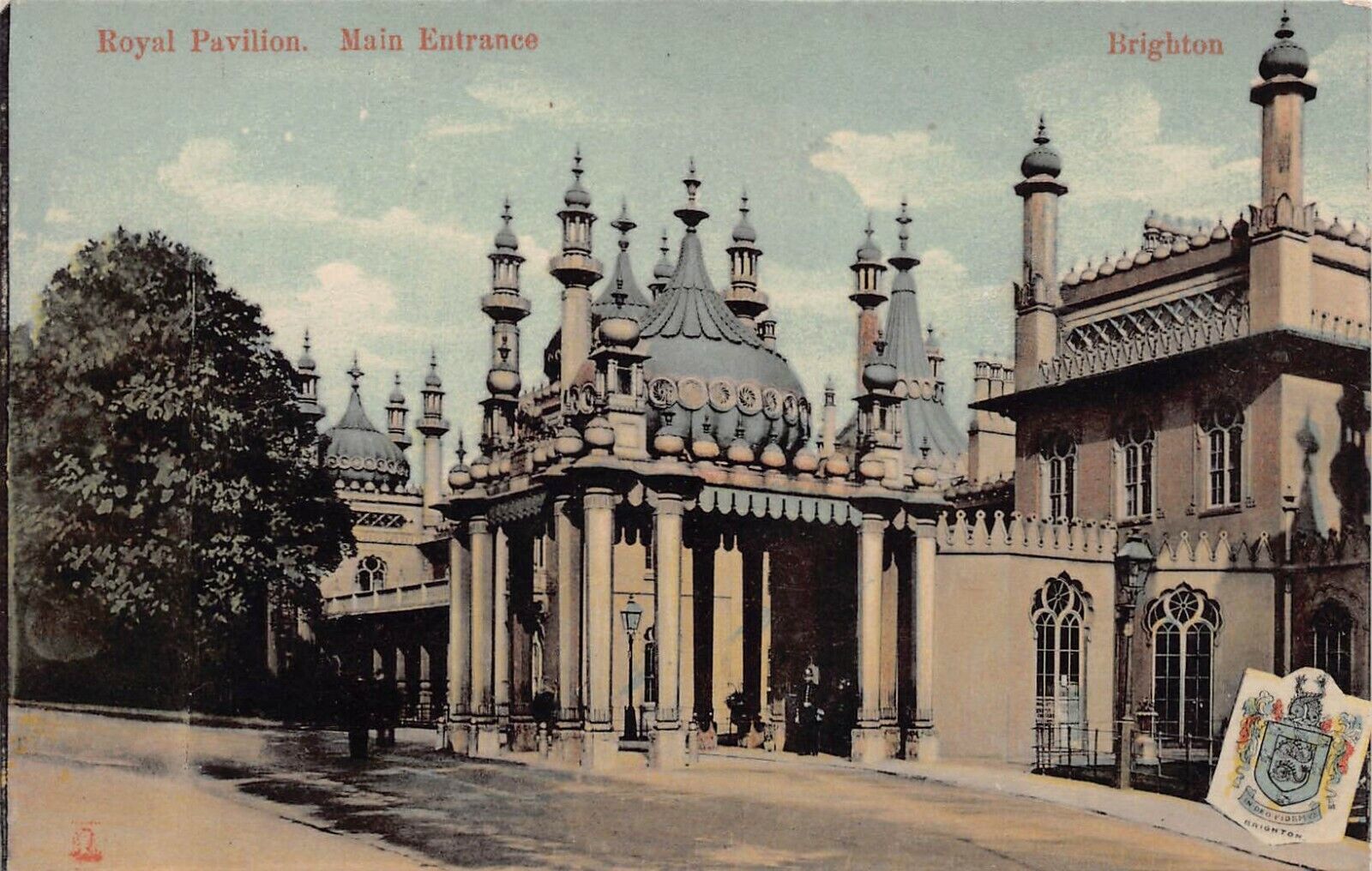 Main Entrance, Royal Pavilion, Brighton, England, Early Postcard, Unused 