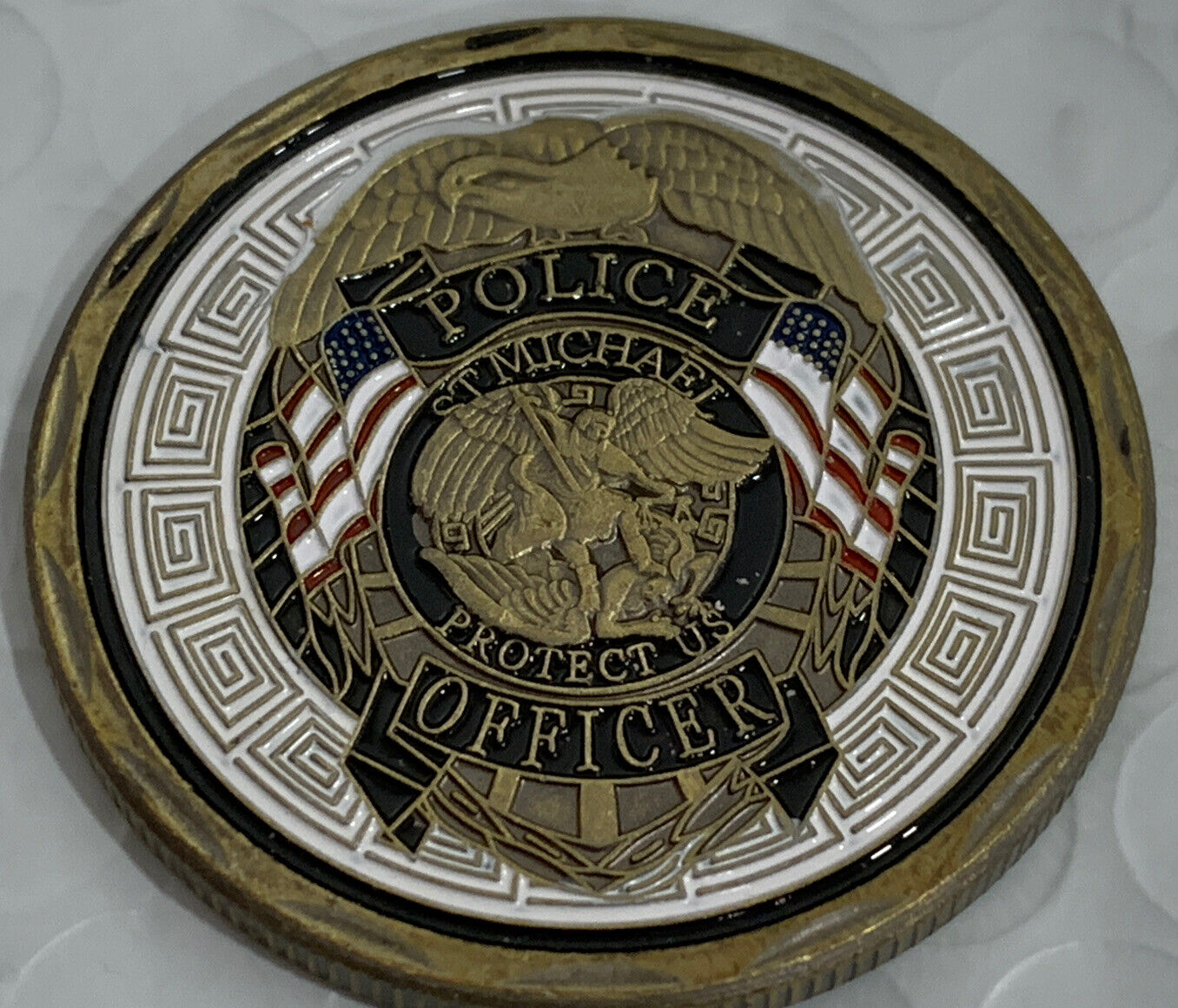 * 100 PCS Police Officer St Michael Patron St of Law Enforcement Challenge Coin