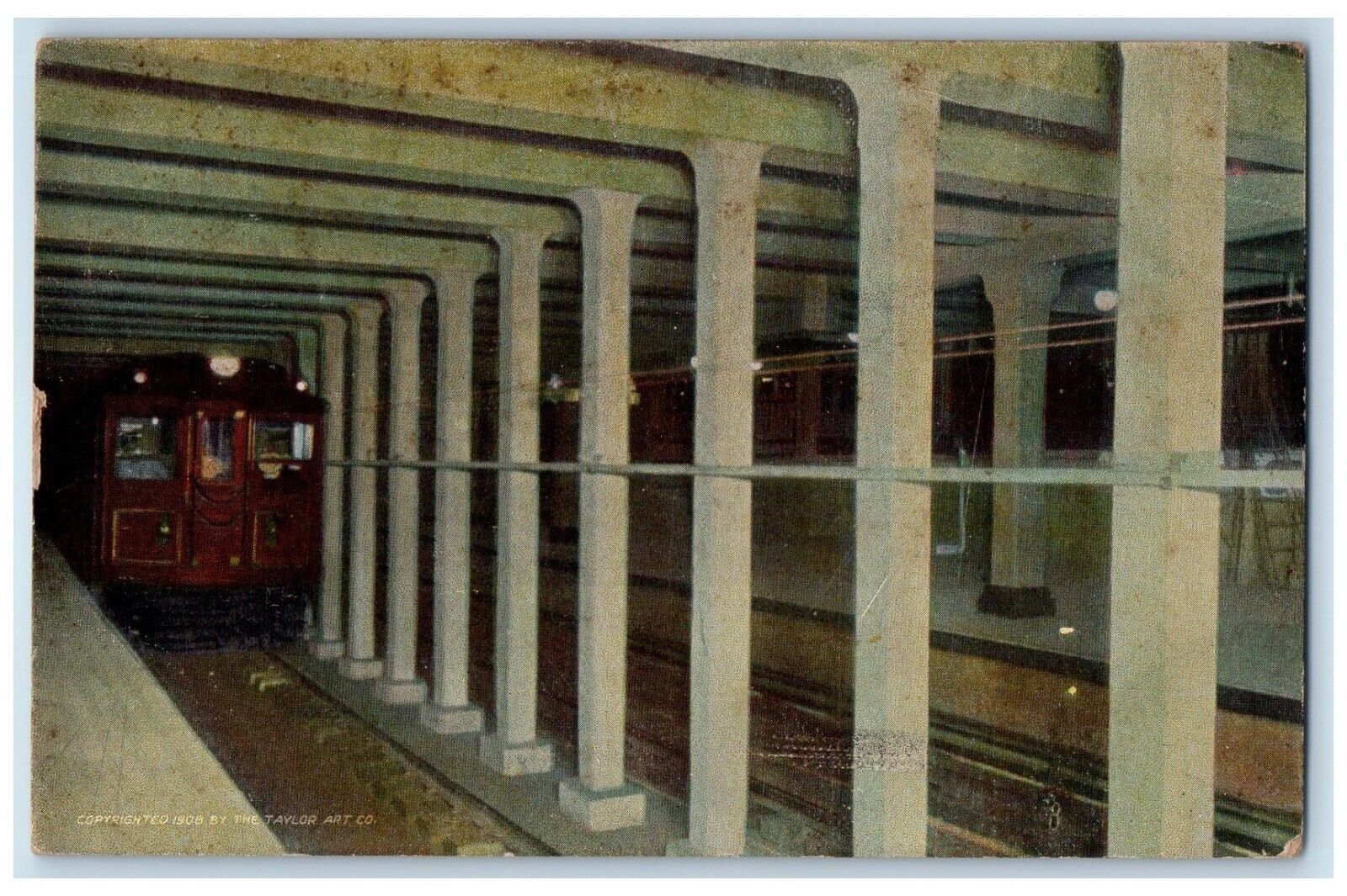 1908 Market Street Subway St. Station Trains Philadelphia Pennsylvania Postcard