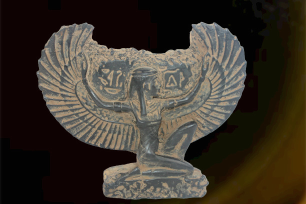 Antique Ancient Egyptian Isis Winged Set Statue Ancient Civilization BC