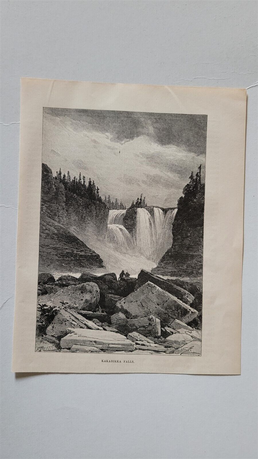 Kakabeka Falls Ontario Canada 1884 HW Sketch Print
