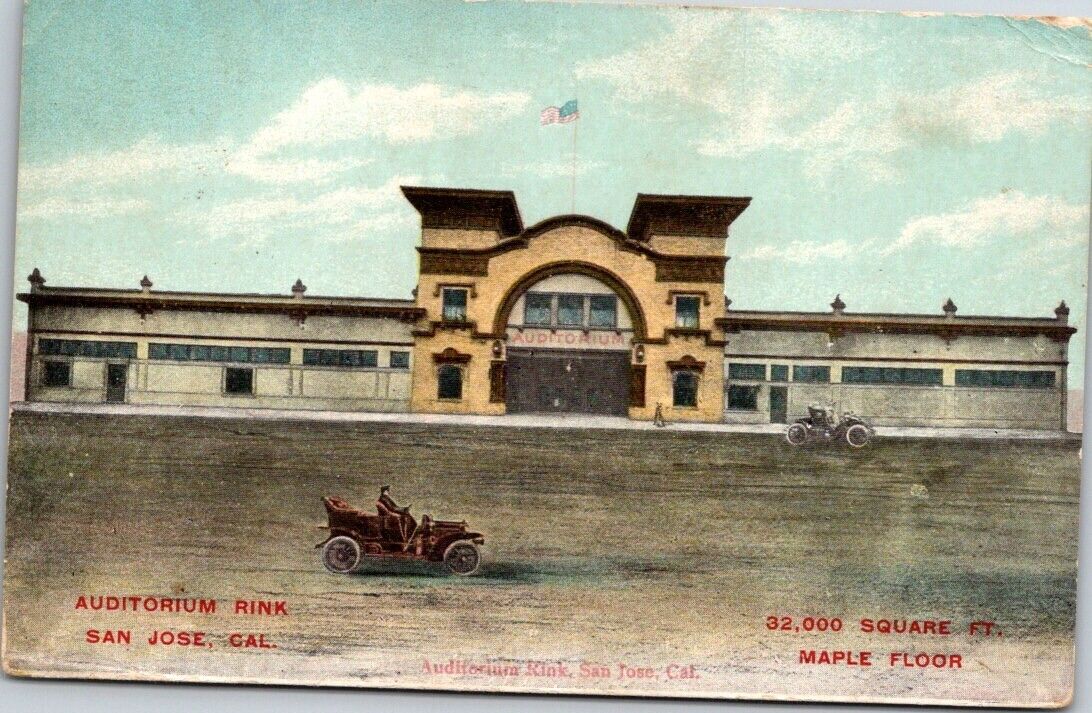 Vintage Postcard Auditorium Rink San Jose California B2