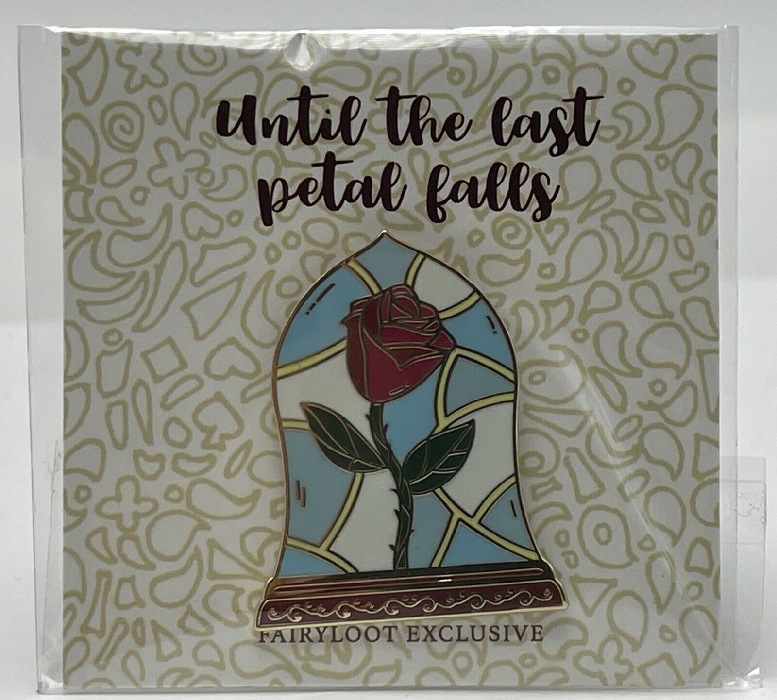 Fairyloot Enamel Pin Until Last Petal Falls Rose Beauty Beast February 2019